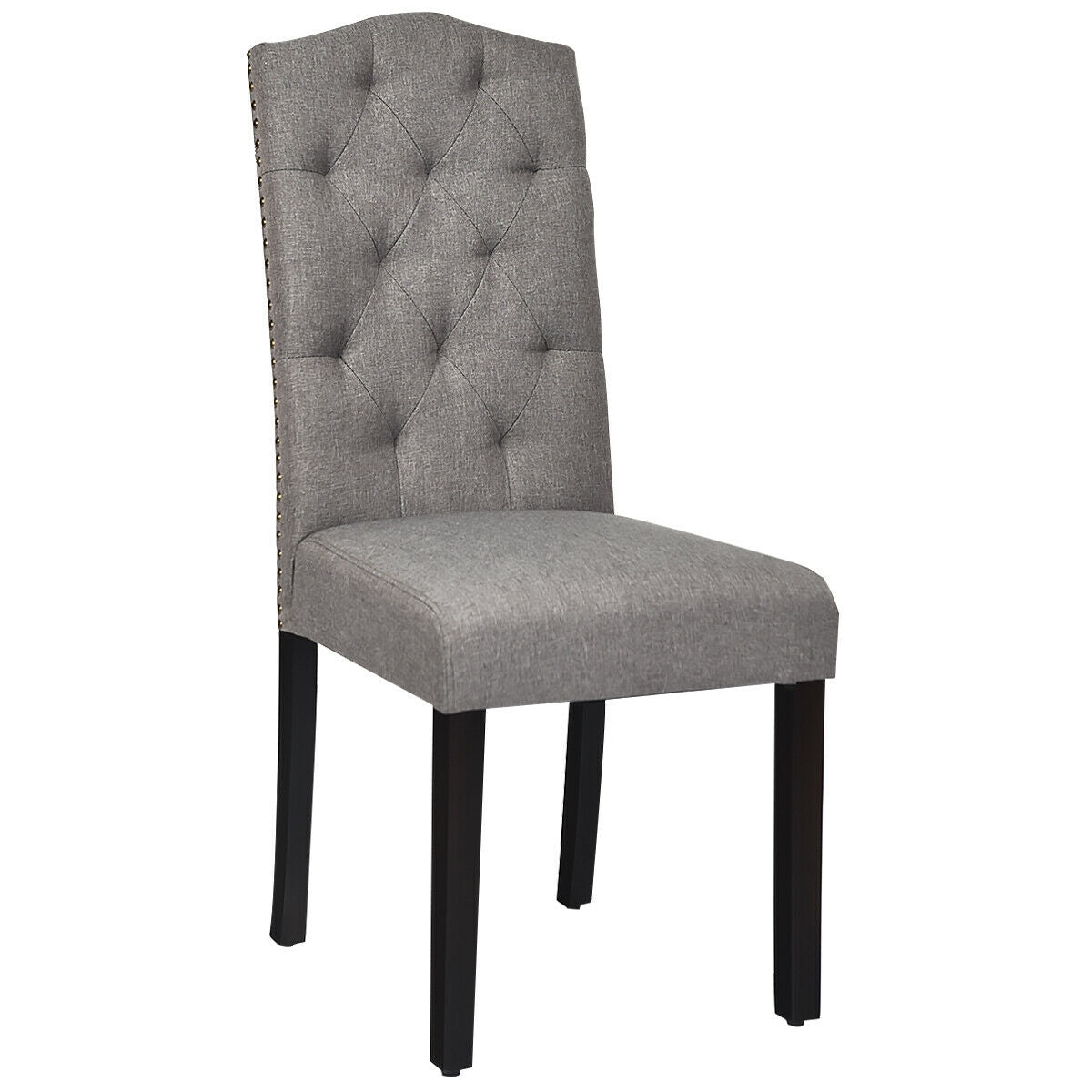 Tufted Upholstered Dining Chairs Set of 2 - Gray