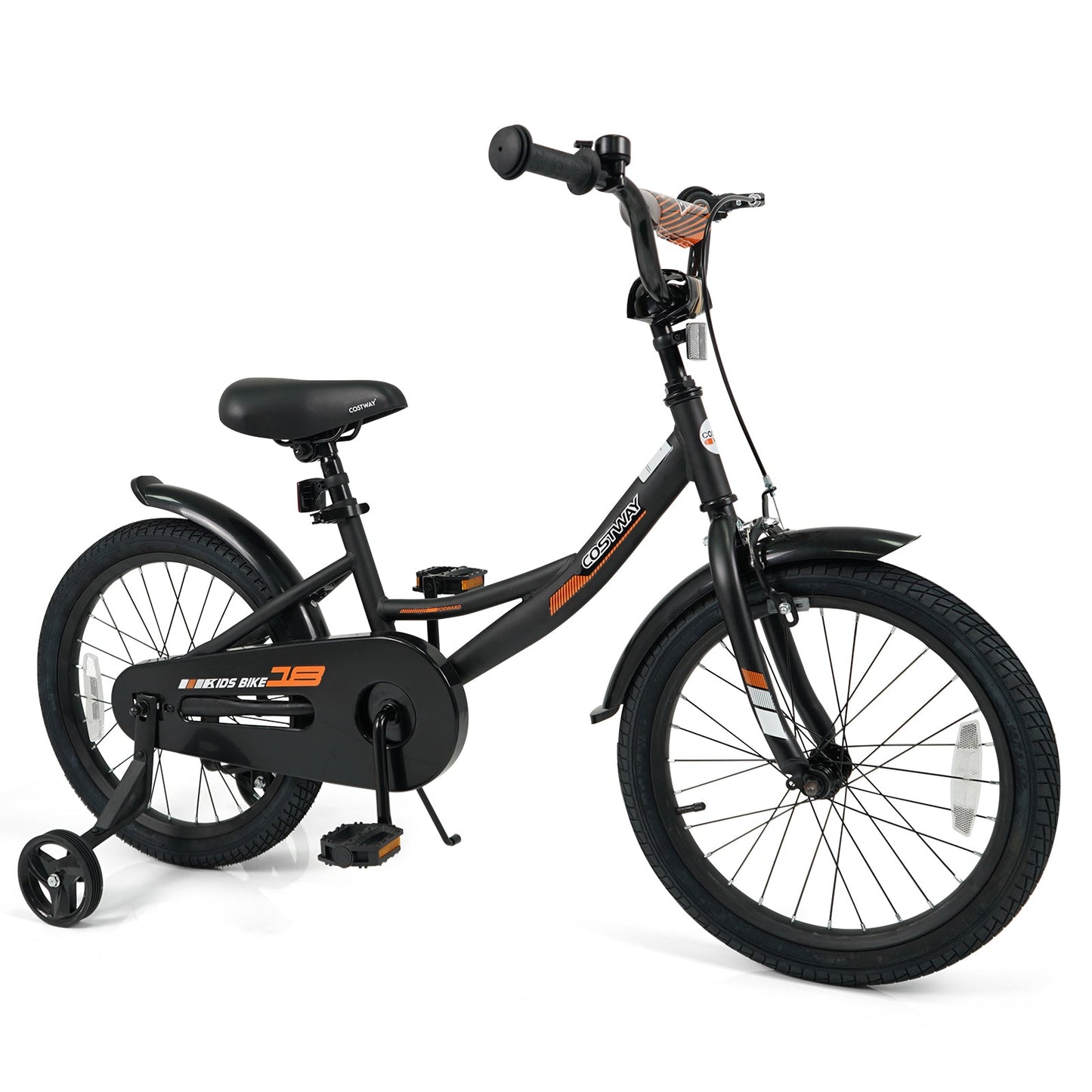 12/14/16/18 Inches Kids Bike with Removable Training Wheels and Adjustable Seatfor 3-8 Years Old Black