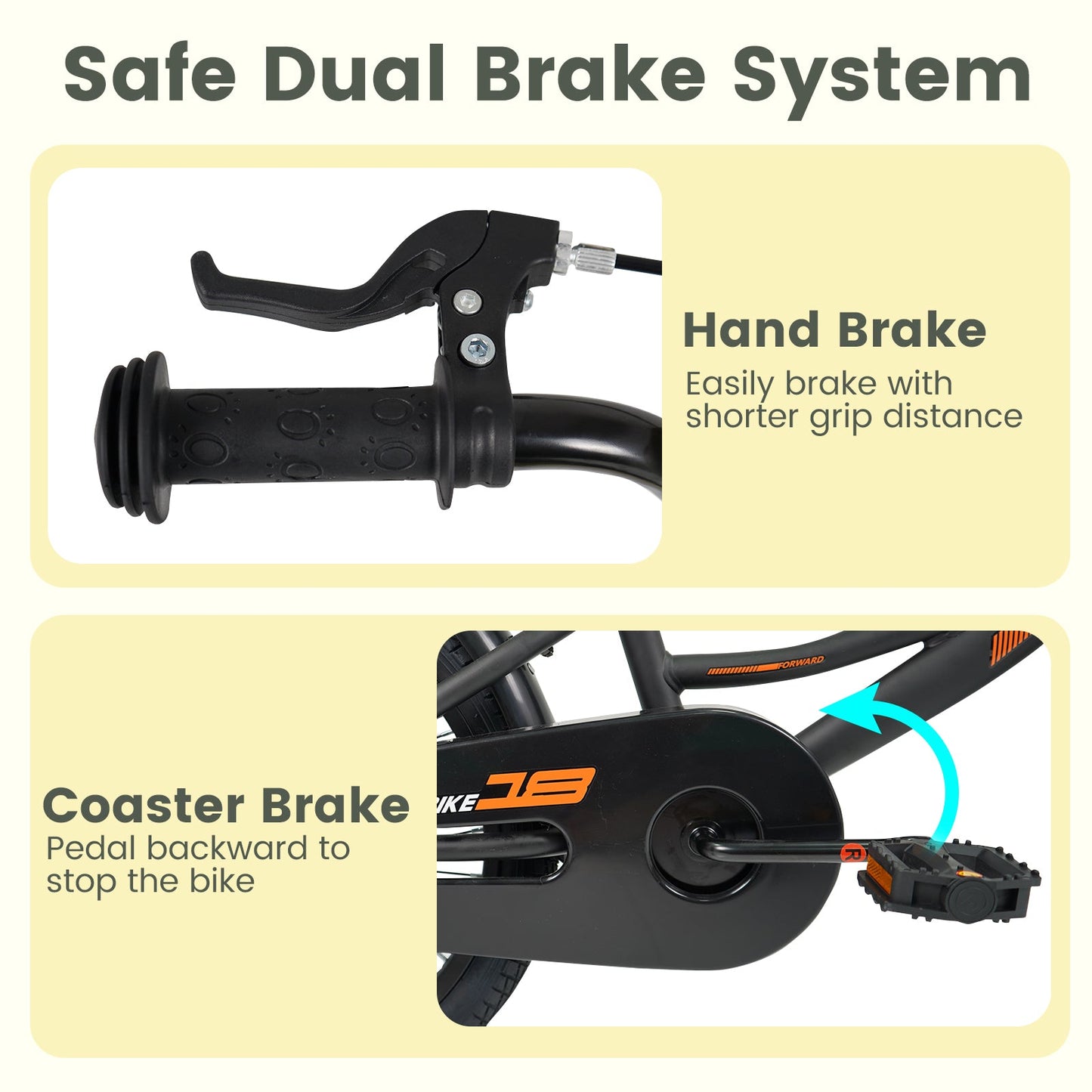 12/14/16/18 Inches Kids Bike with Removable Training Wheels and Adjustable Seatfor 3-8 Years Old Black