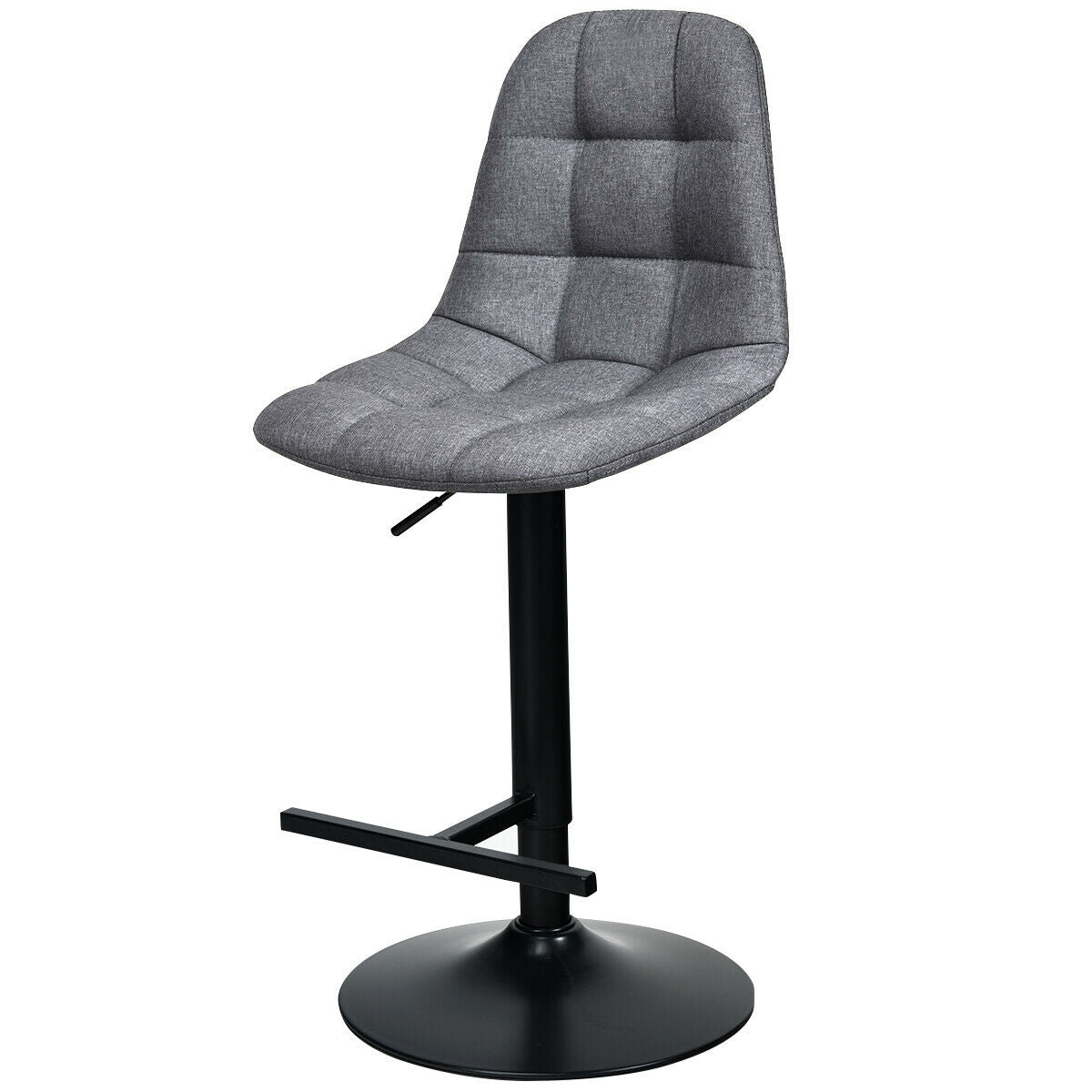 Adjustable Swivel Bar Stools Set of 2 - Gray Linen