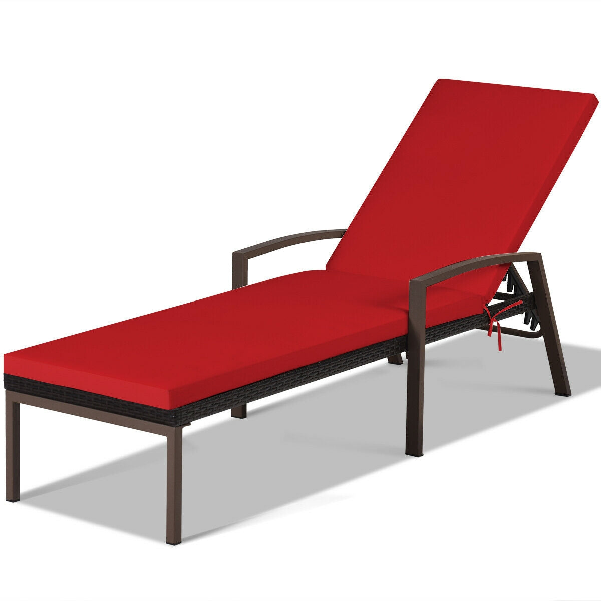 Adjustable Patio Chaise Lounge Chair Set with Cushions