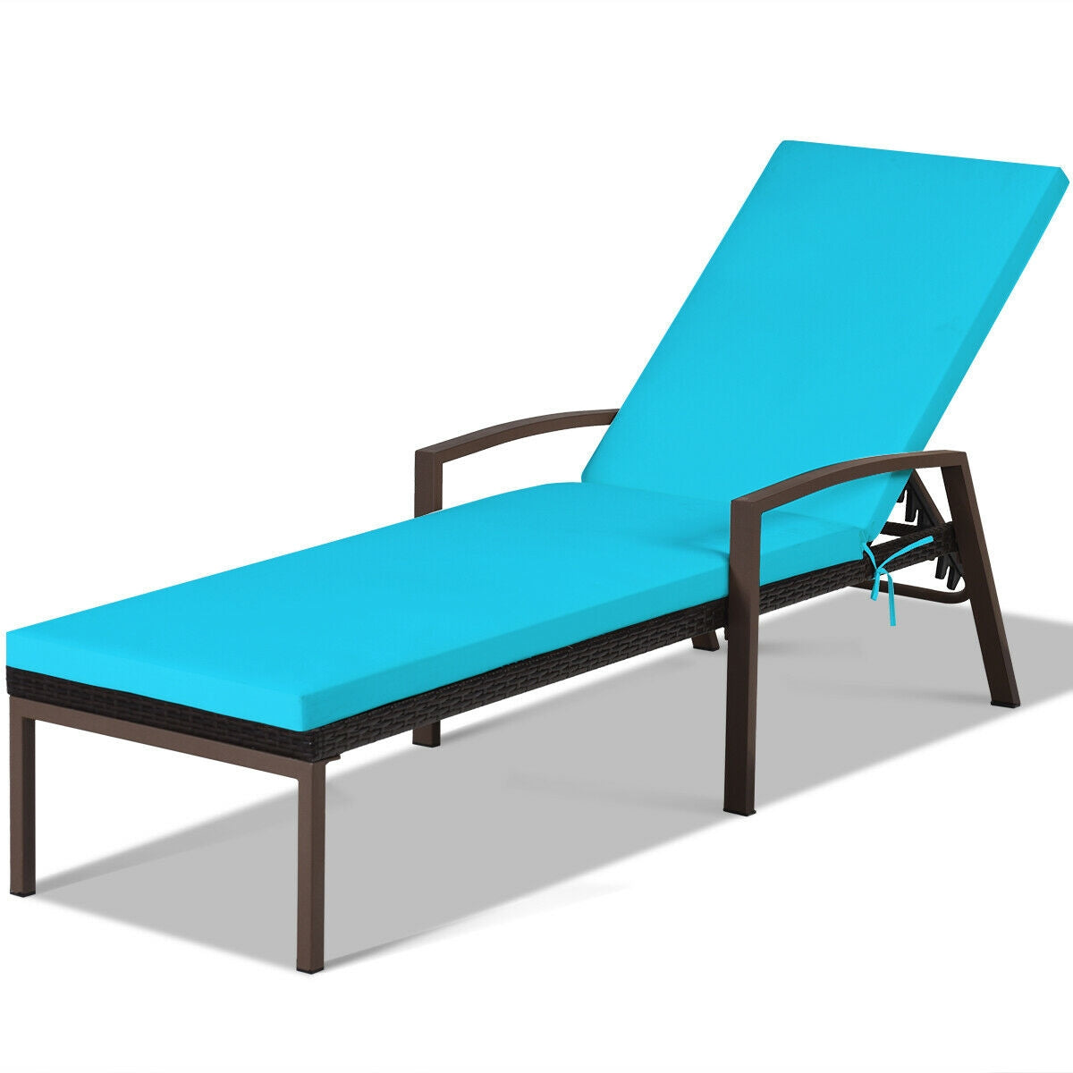 Adjustable Patio Chaise Lounge Chair Set with Cushions