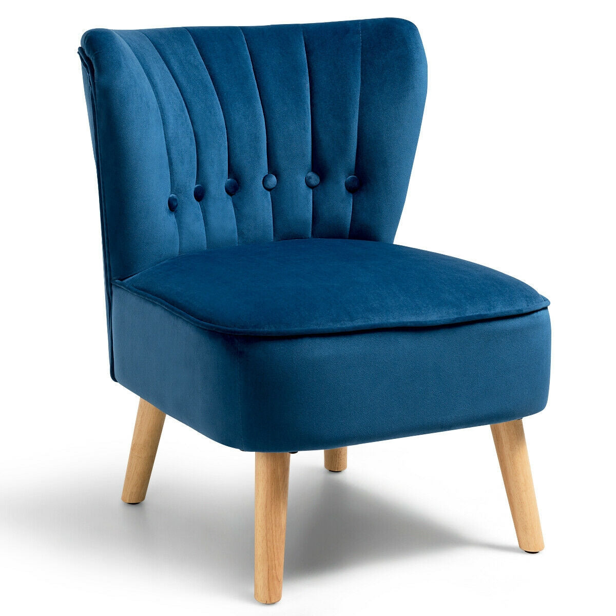 Tufted Velvet Accent Chair Armless Leisure Seat