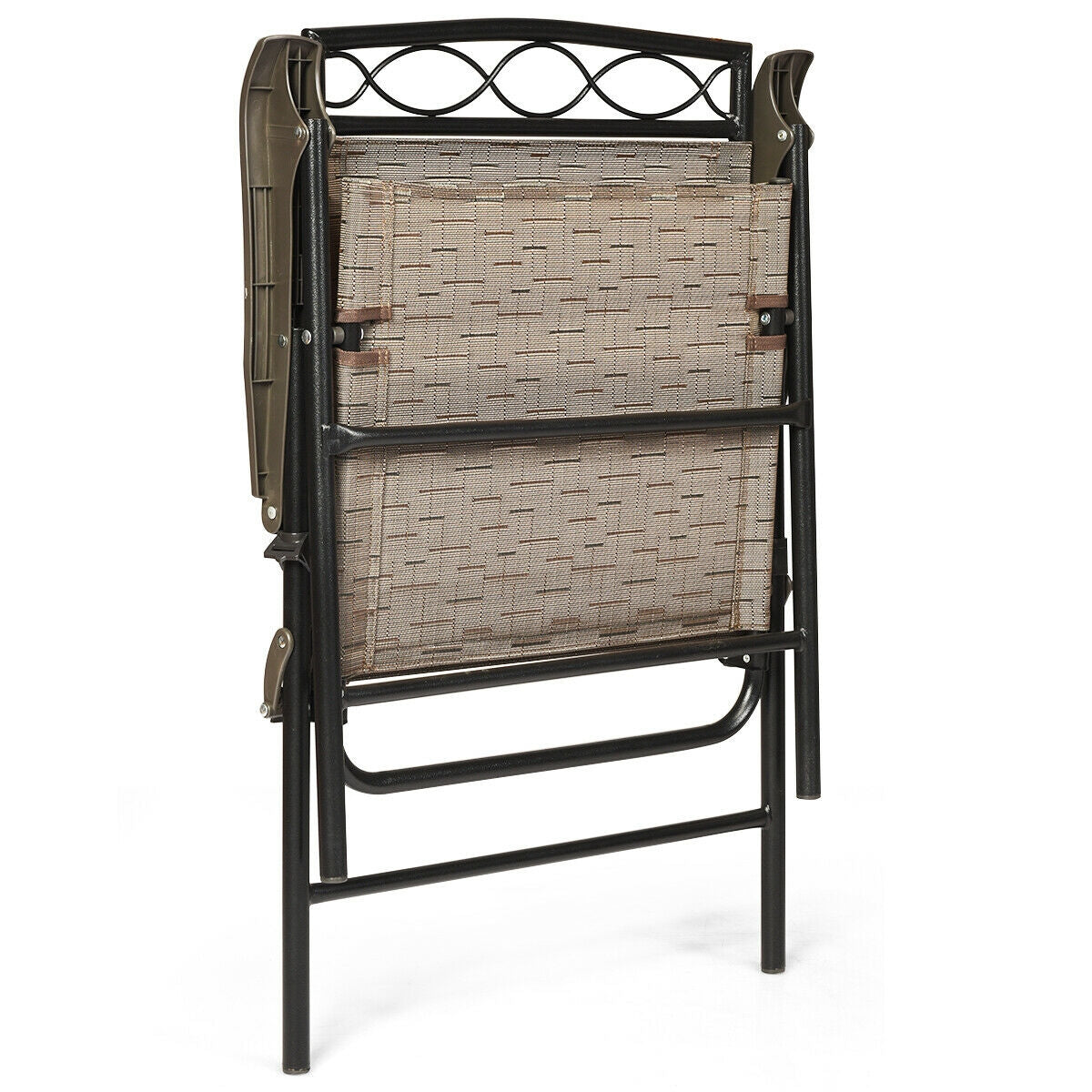 Folding Patio Dining Chairs Set of 2 with Armrests