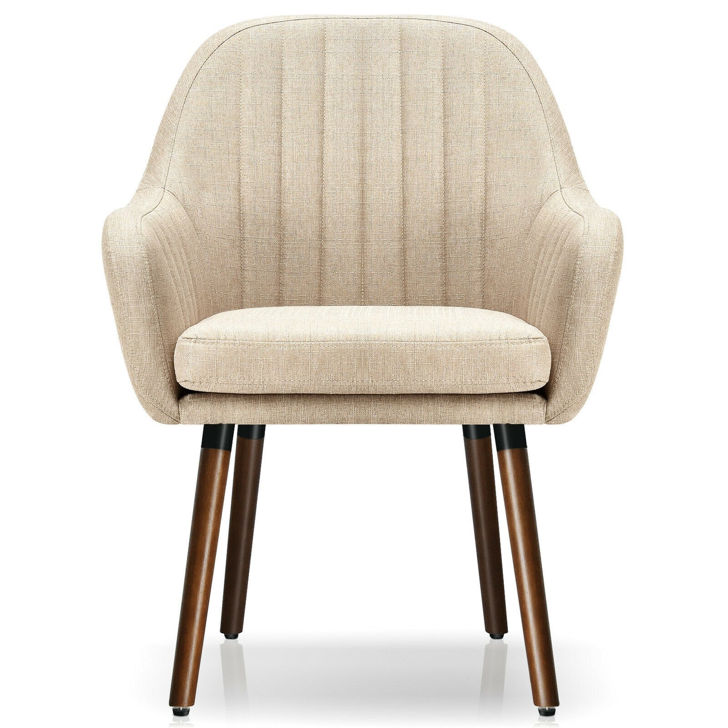 Upholstered Accent Chairs Set of 2 with Wooden Legs
