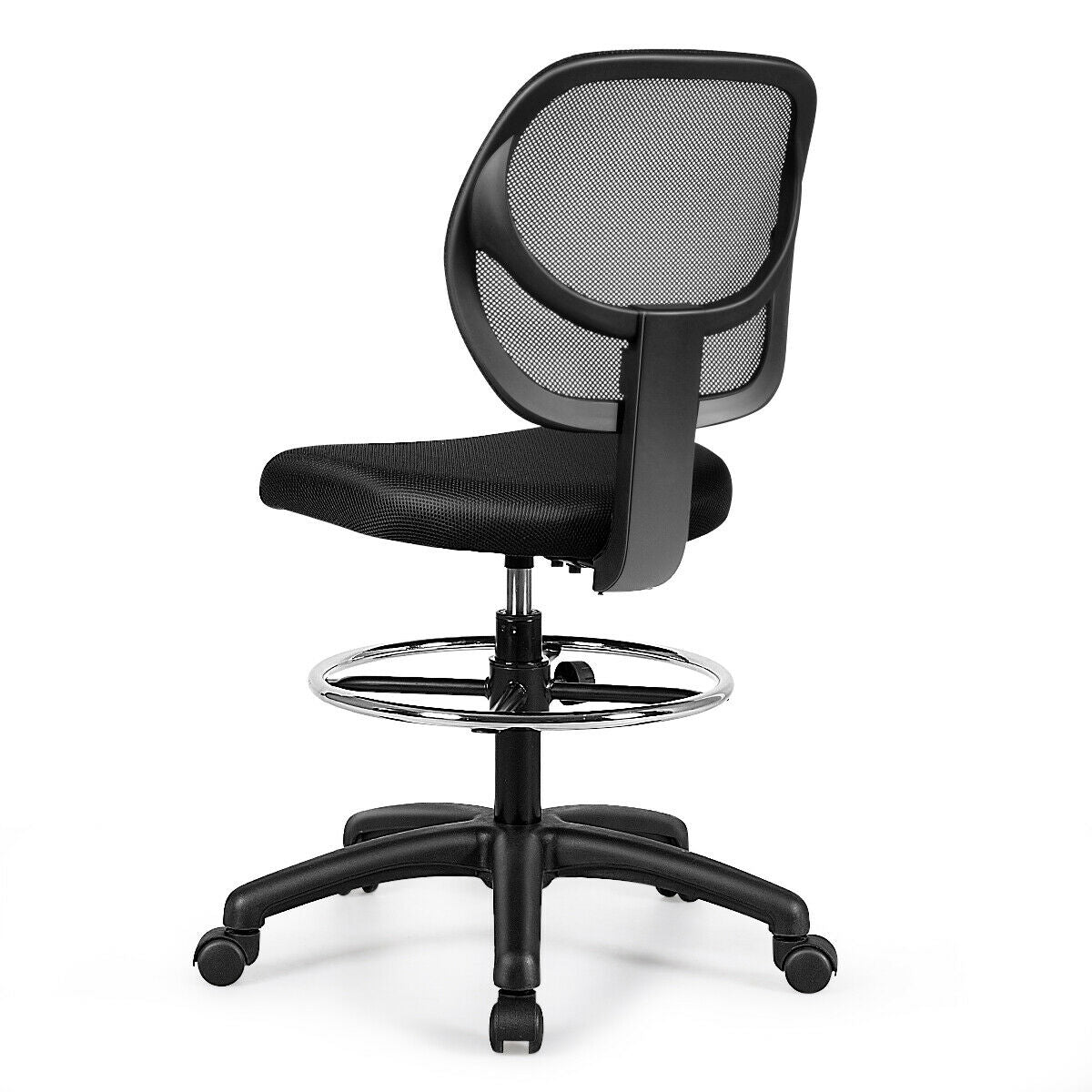 Mid Back Mesh Drafting Chair with Adjustable Height