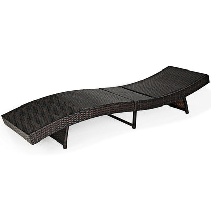 Folding Chaise Lounge with 5-Position Adjustable Backrest