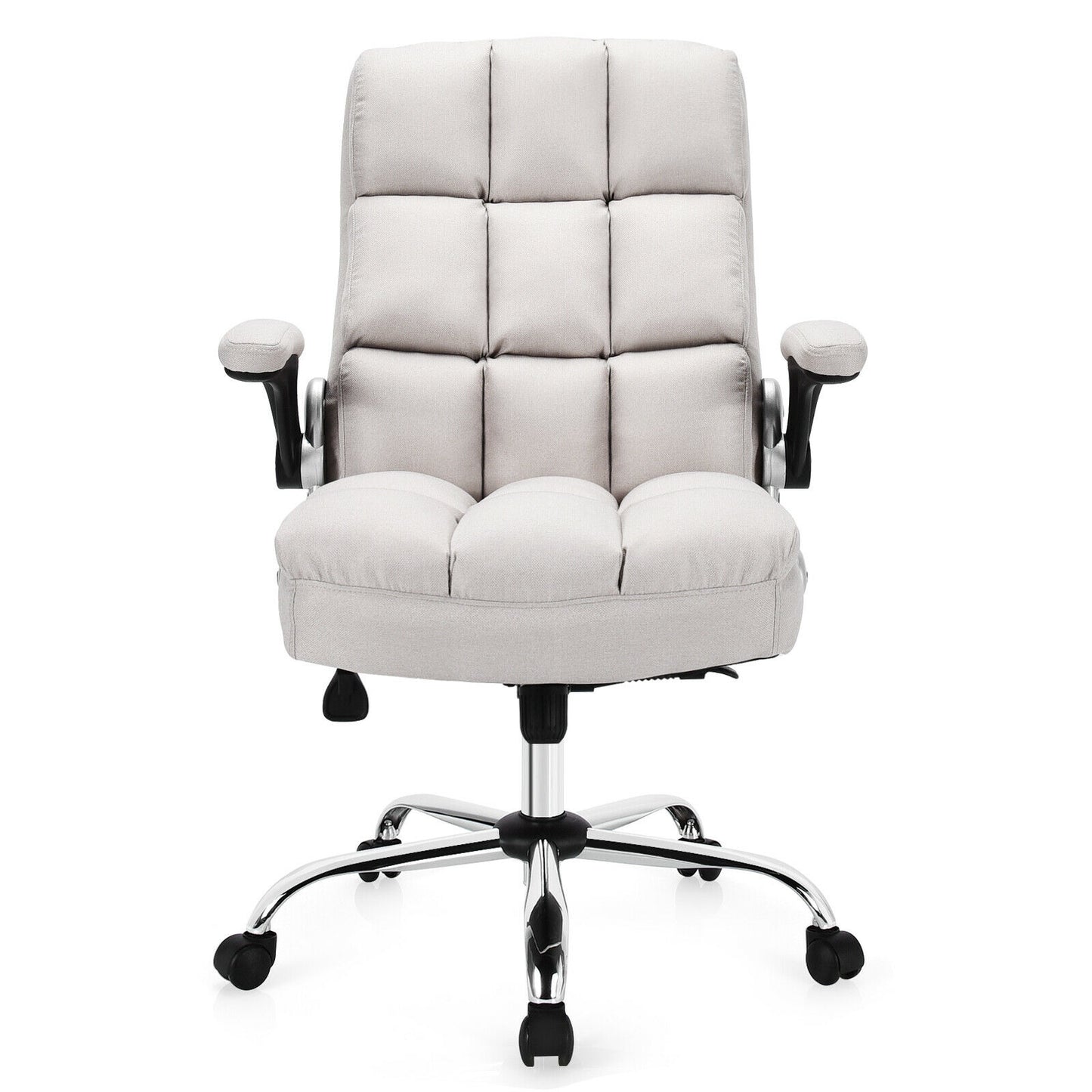 High Back Swivel Office Chair with Flip-Up Arms - 400 lbs