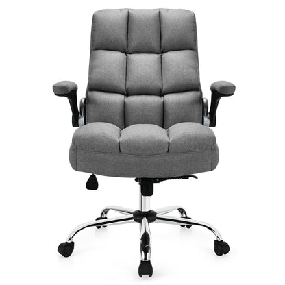 High Back Swivel Office Chair with Flip-Up Arms - 400 lbs