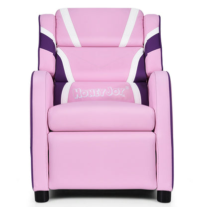 Kids Recliner Chair with Side Pockets - Adjustable Leather