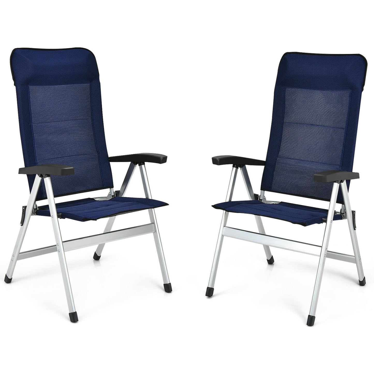 Patio Dining Chair Set with 7-Position Adjustable Backrest