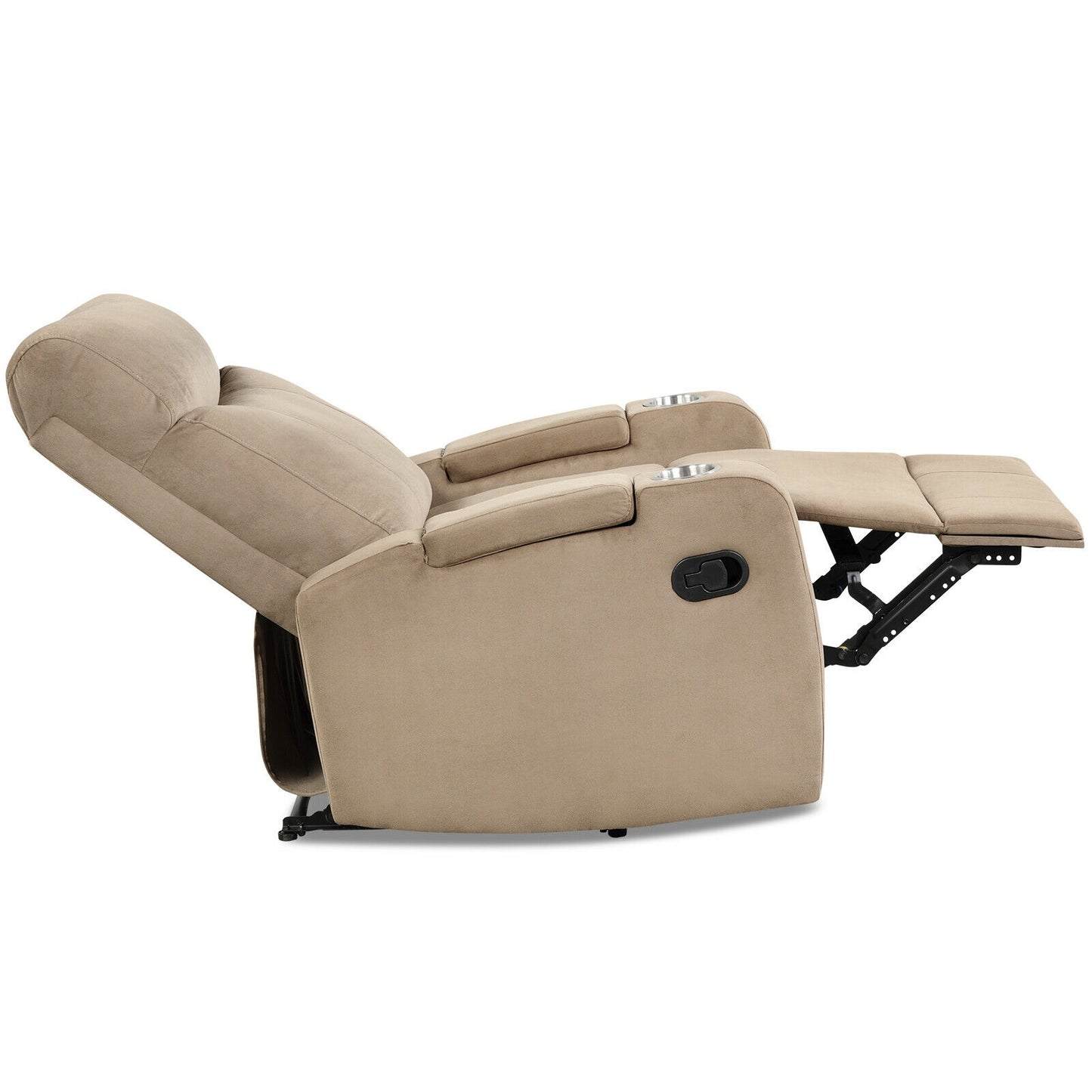 Recliner Chair with Storage Armrests and Cup Holders