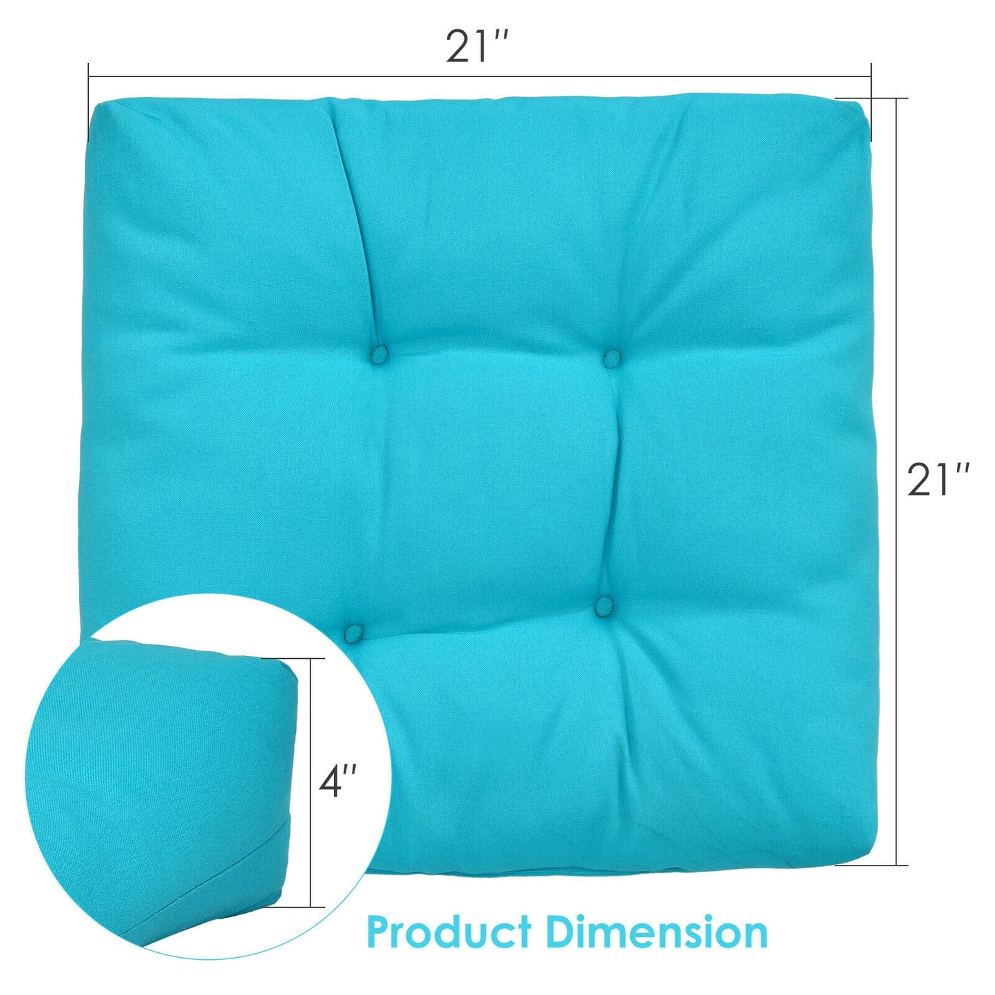 21x21 Inch Patio Chair Seat Cushion Pads - Indoor & Outdoor