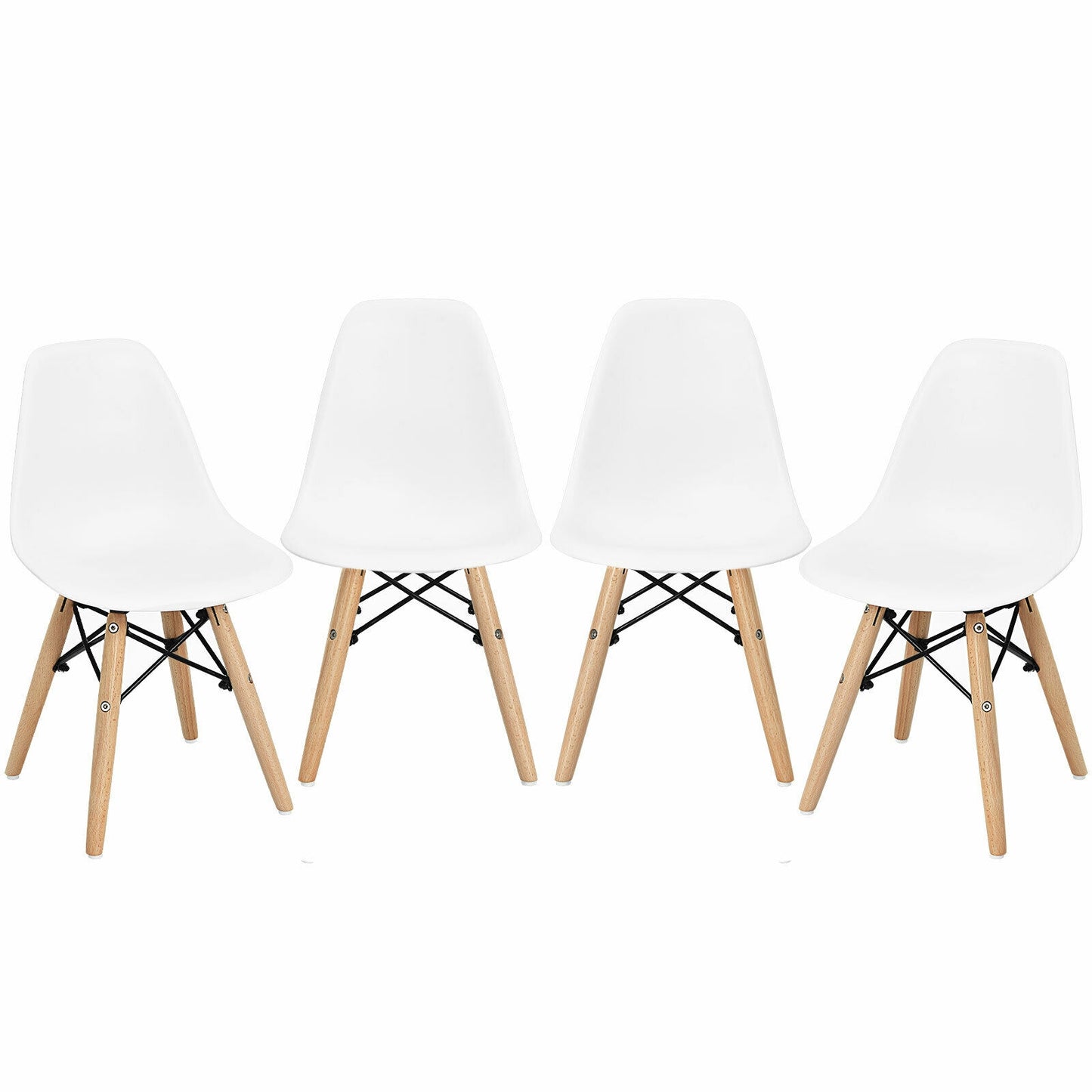 Kids Dining Chairs Set of 4 with Wood Legs