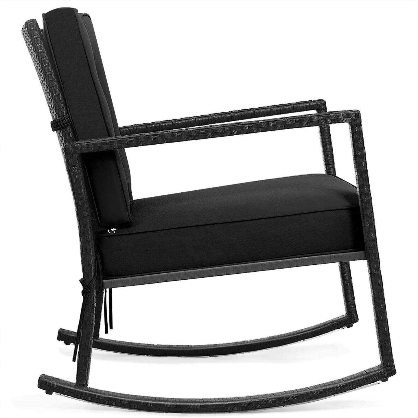 Rattan Rocking Chair with Cushion for Patio