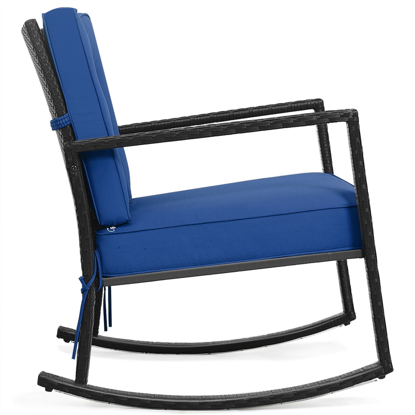 Rattan Rocking Chair with Cushion for Patio