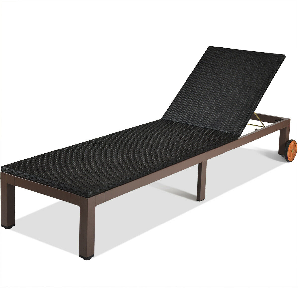 Adjustable Patio Chaise Lounge Chair with Cushion