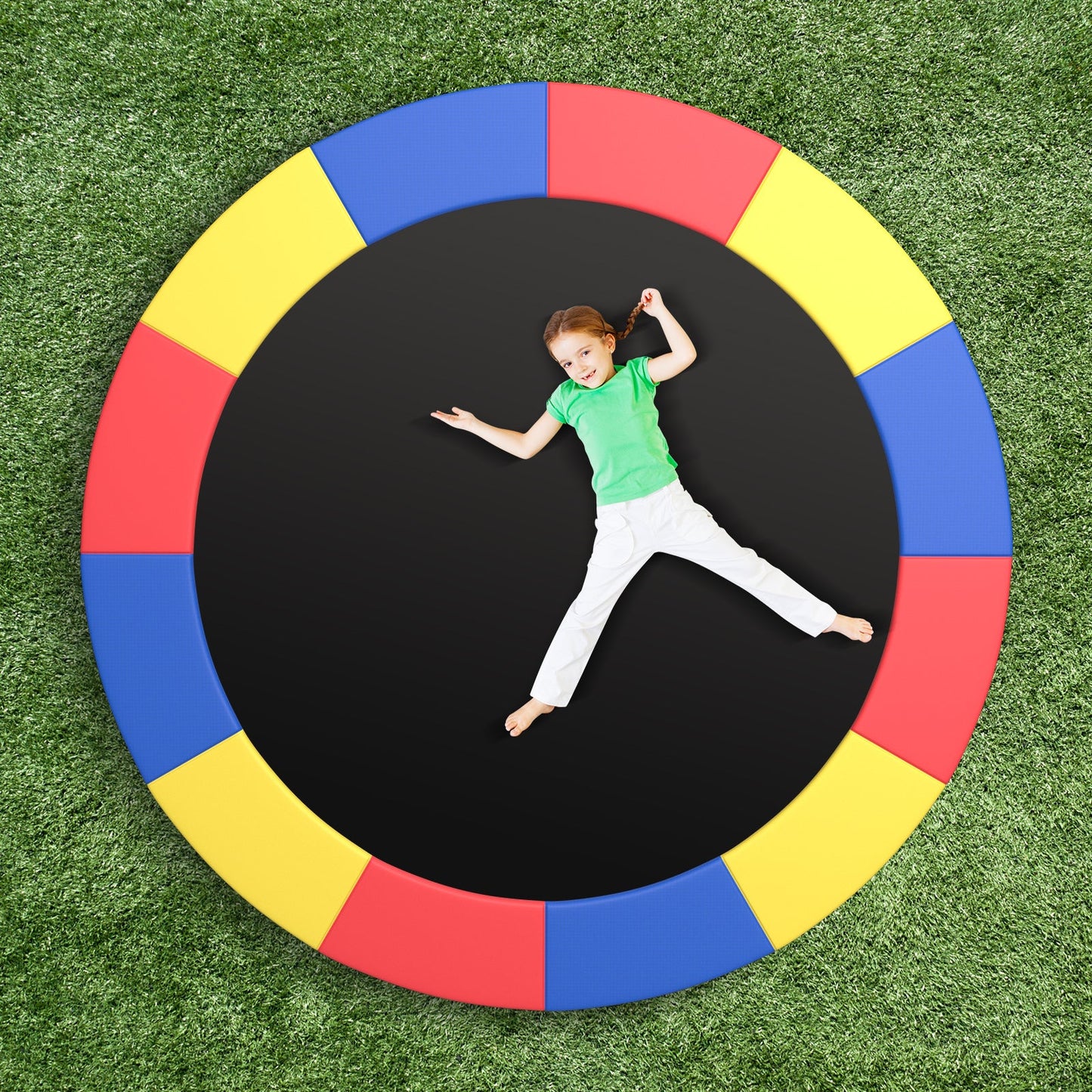 8-16 FT Trampoline Pad Replacement Safety Pad with Fixing Straps (Multicolor)