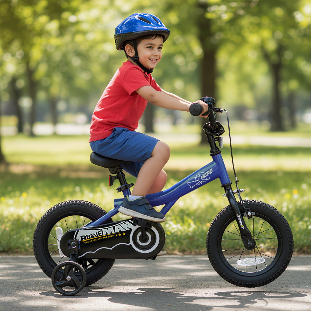 Kids Bike 14-Inch with Removable Training Wheels Navy