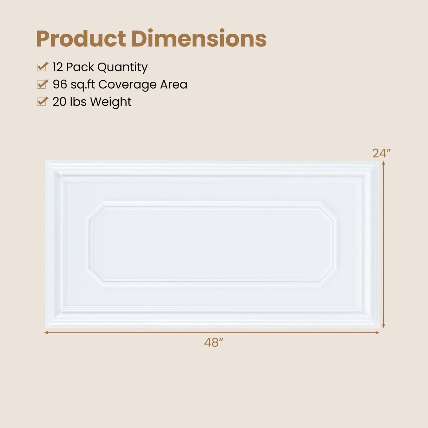 24 Pieces Ceiling Tiles Decorative PVC Ceiling Covering Panels