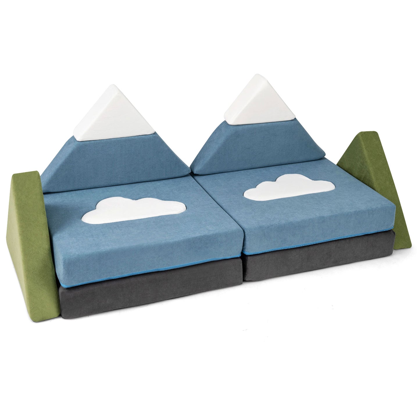 12-Piece Modular Kids Play Couch - Snow Mountain Theme