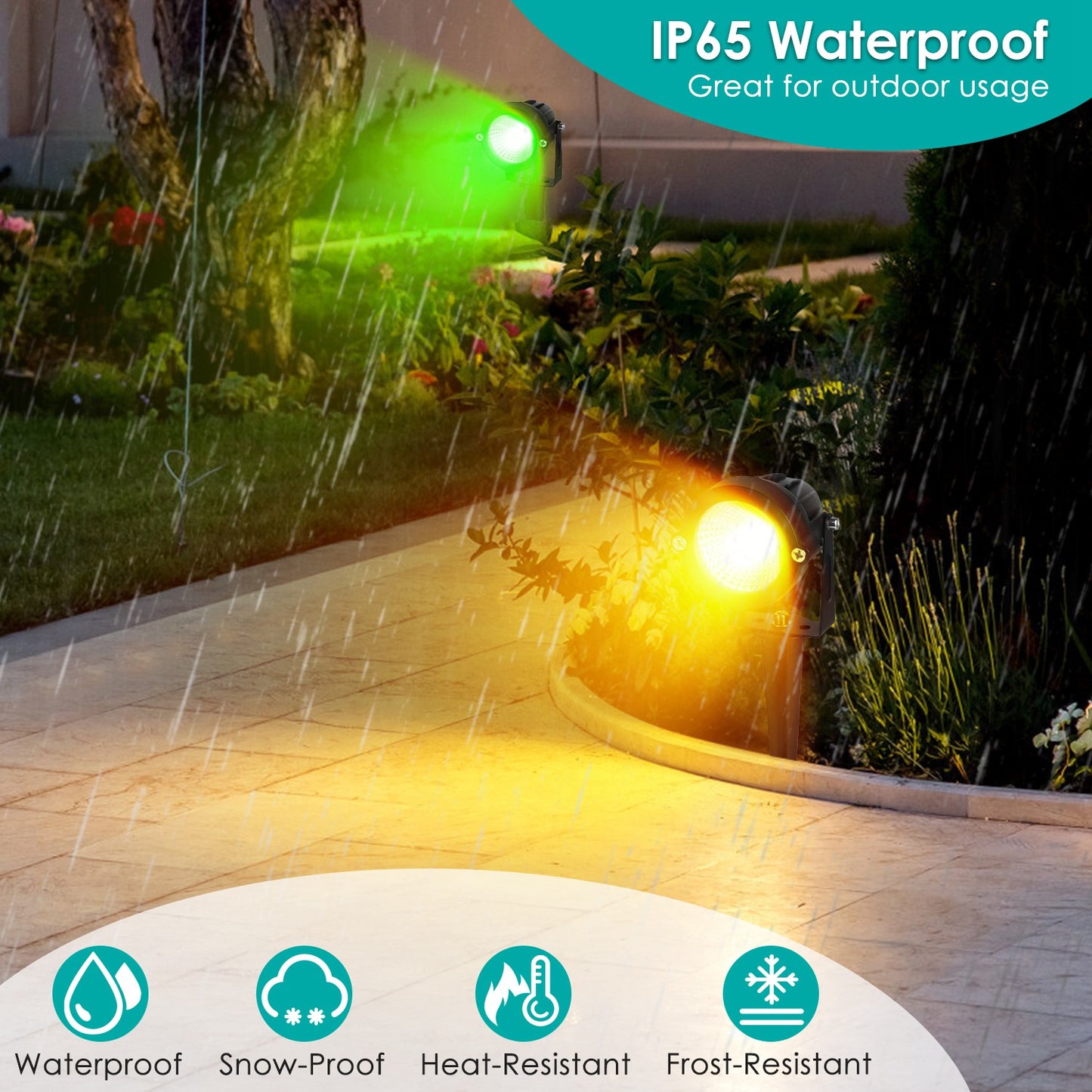 RGBW Landscape Spotlight Set with Remote Control (4-Pack)
