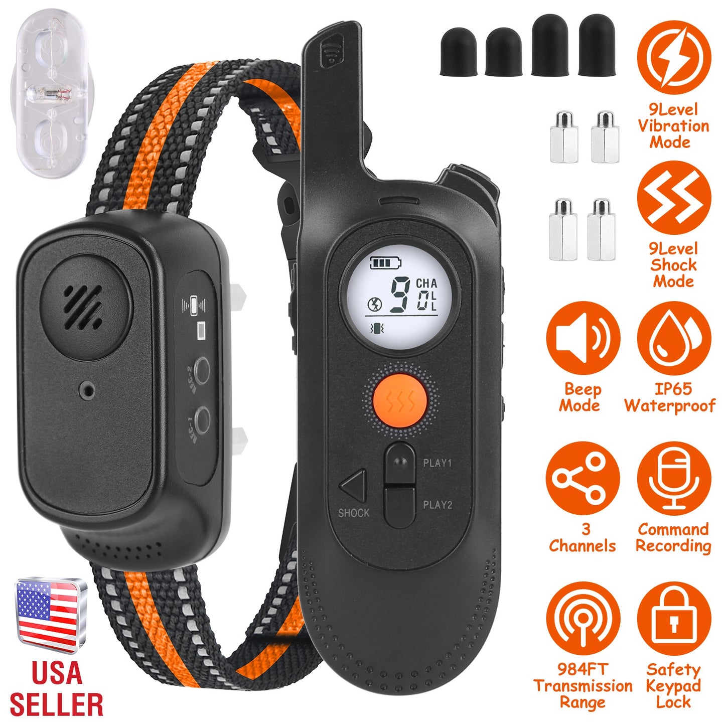 Dog Training Collar with Remote - 984ft Range & 3 Modes