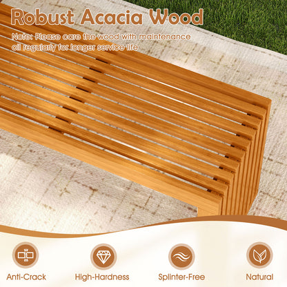 Acacia Wood Patio Bench 36 Inch Outdoor Loveseat
