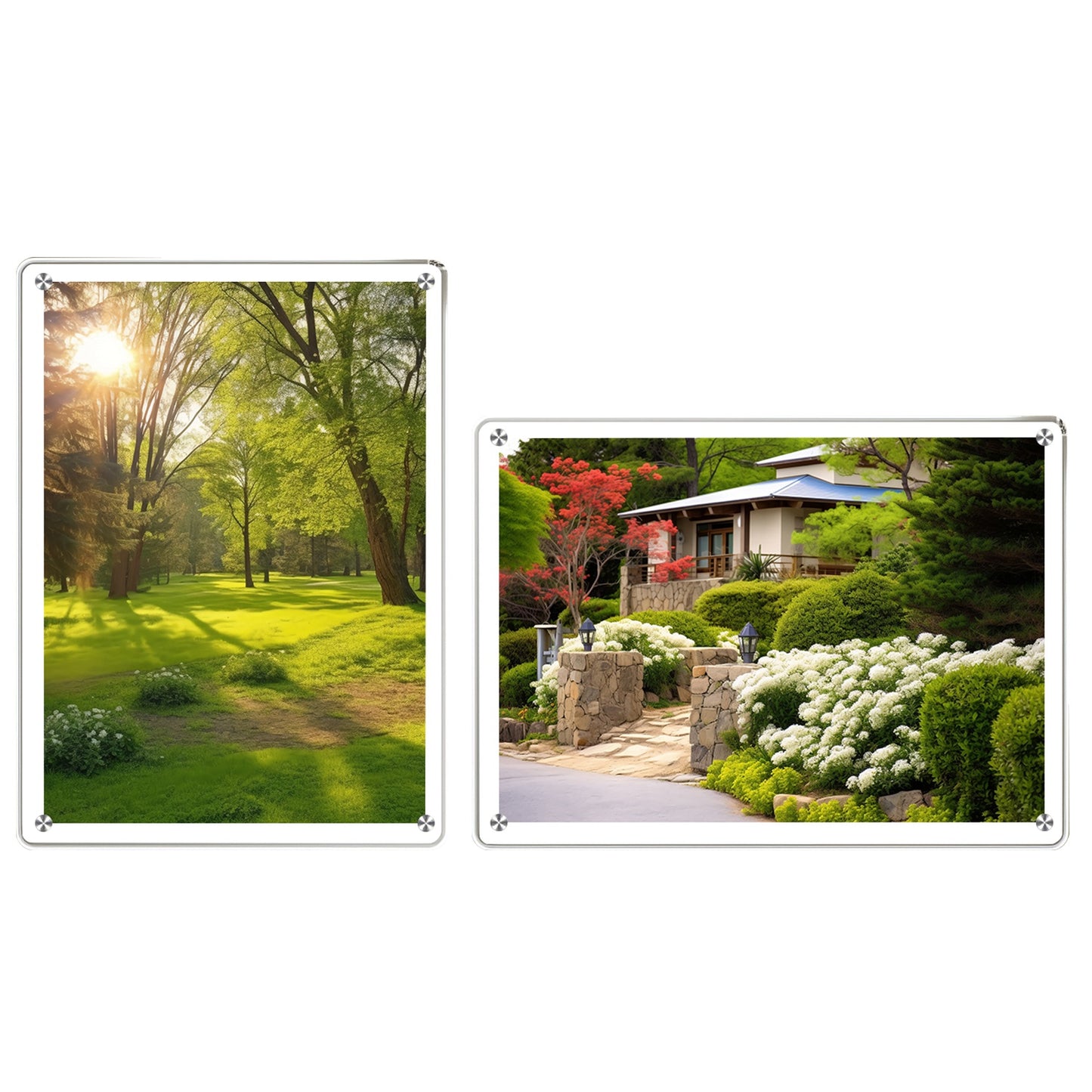 Acrylic Photo Frames 5x7 Inch - Set of 4 Magnetic Frameless