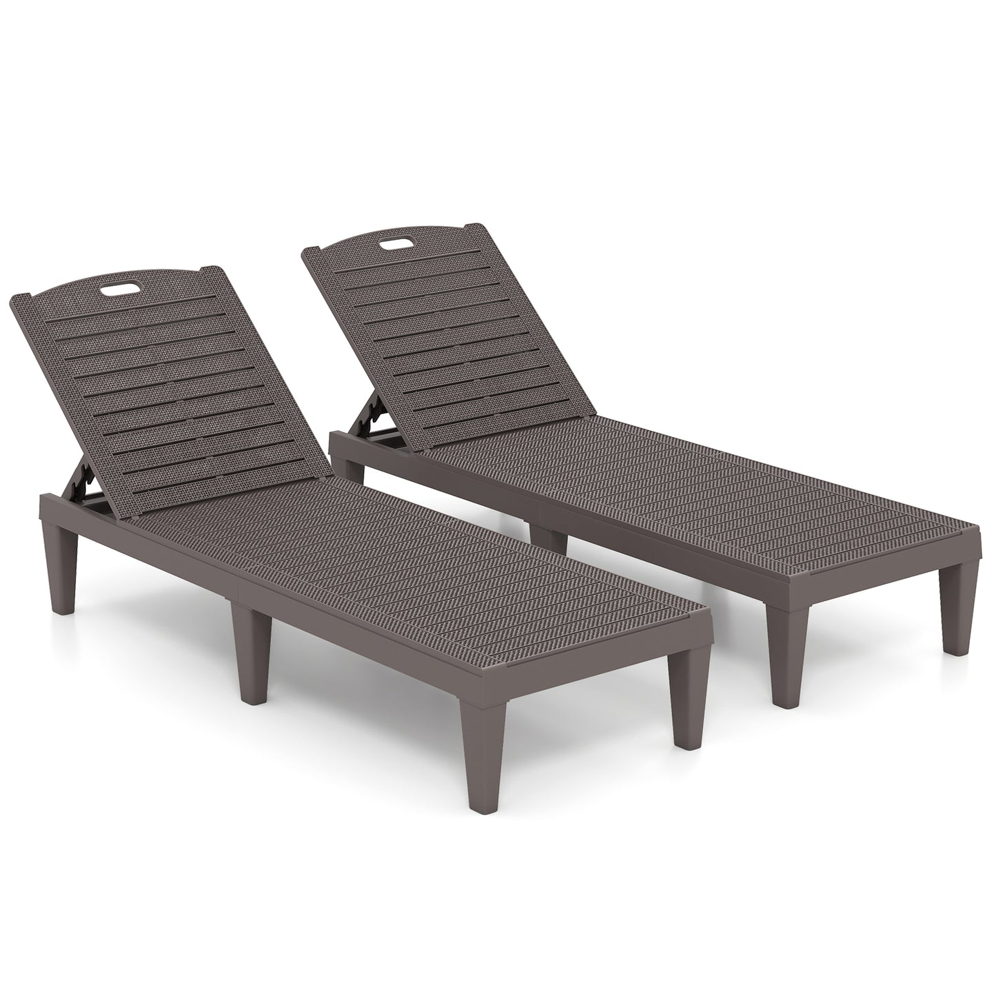Adjustable Outdoor Chaise Lounge Chairs Set of 2 - 350 lbs
