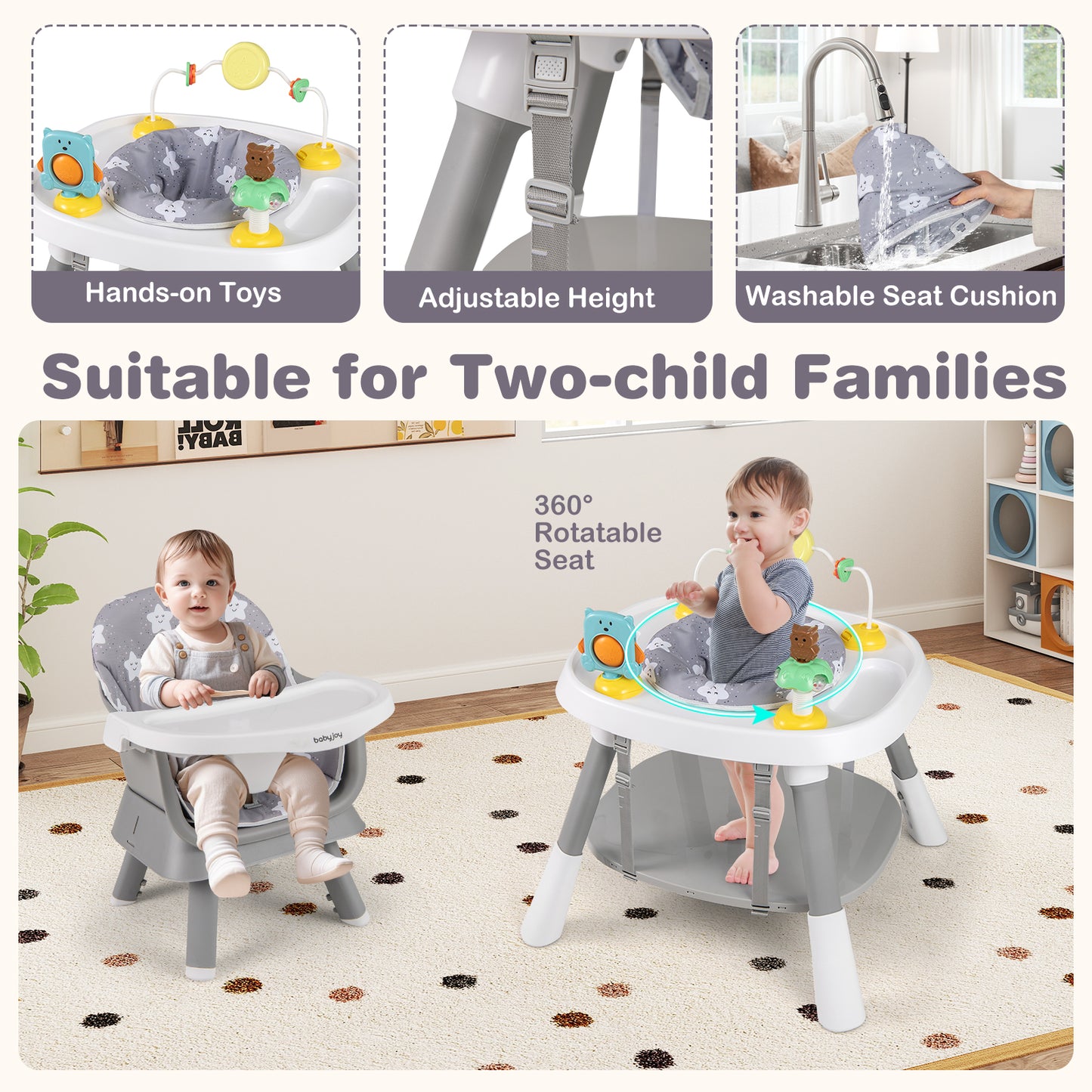 16-in-1 Convertible High Chair with Activity Center
