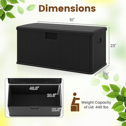 100 Gallon Large Deck Box with Lockable Lid for Patio