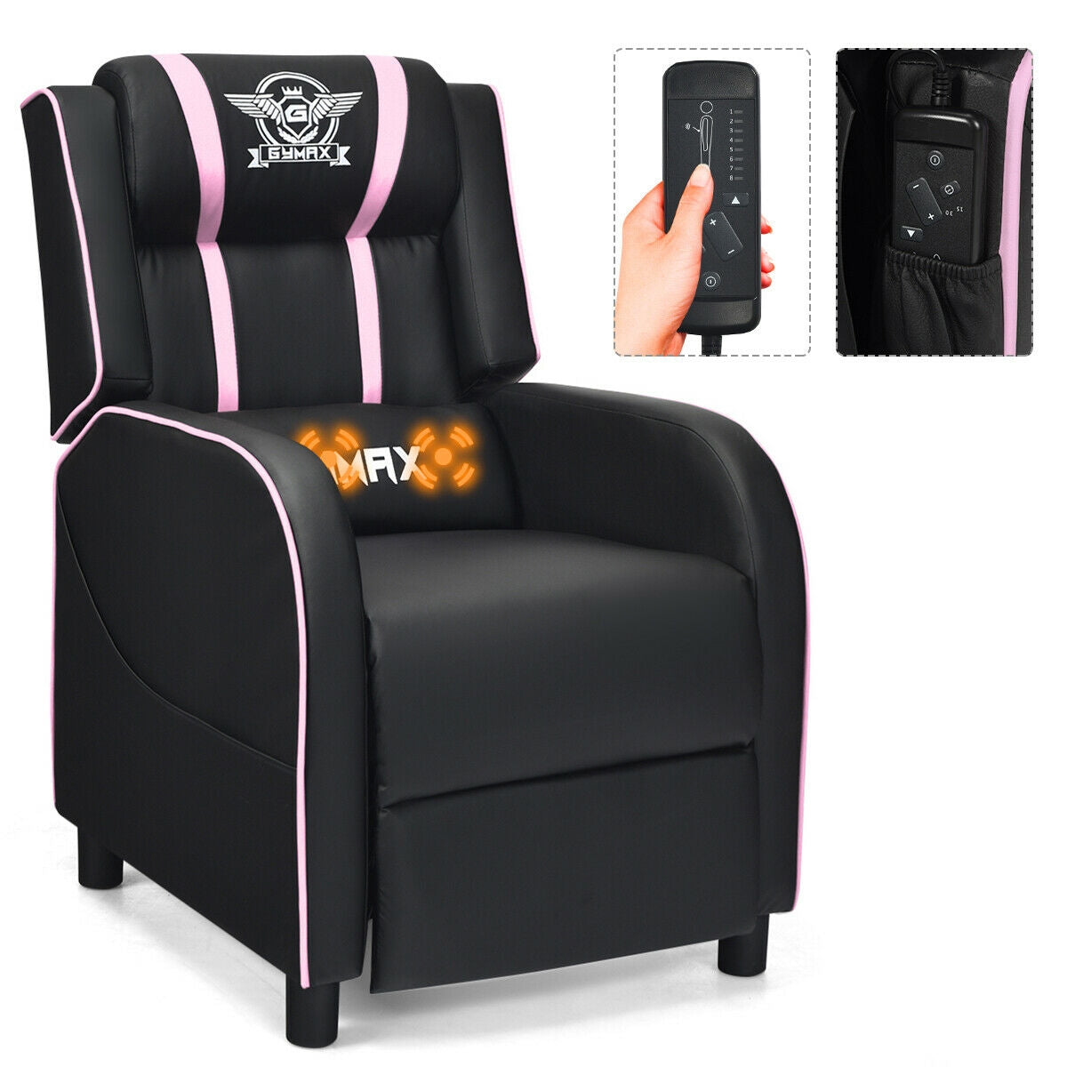 Gaming Recliner Chair with Massage and Footrest