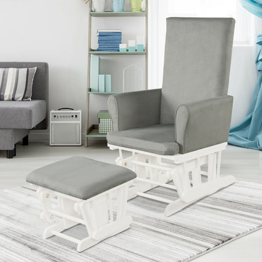 Nursery Glider Rocking Chair with Ottoman Cushion Set