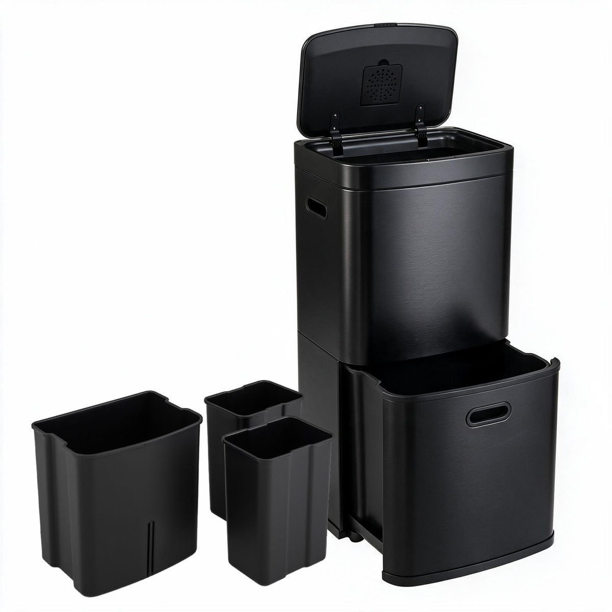 13 Gal Kitchen Trash Can with 3 Removable Bins