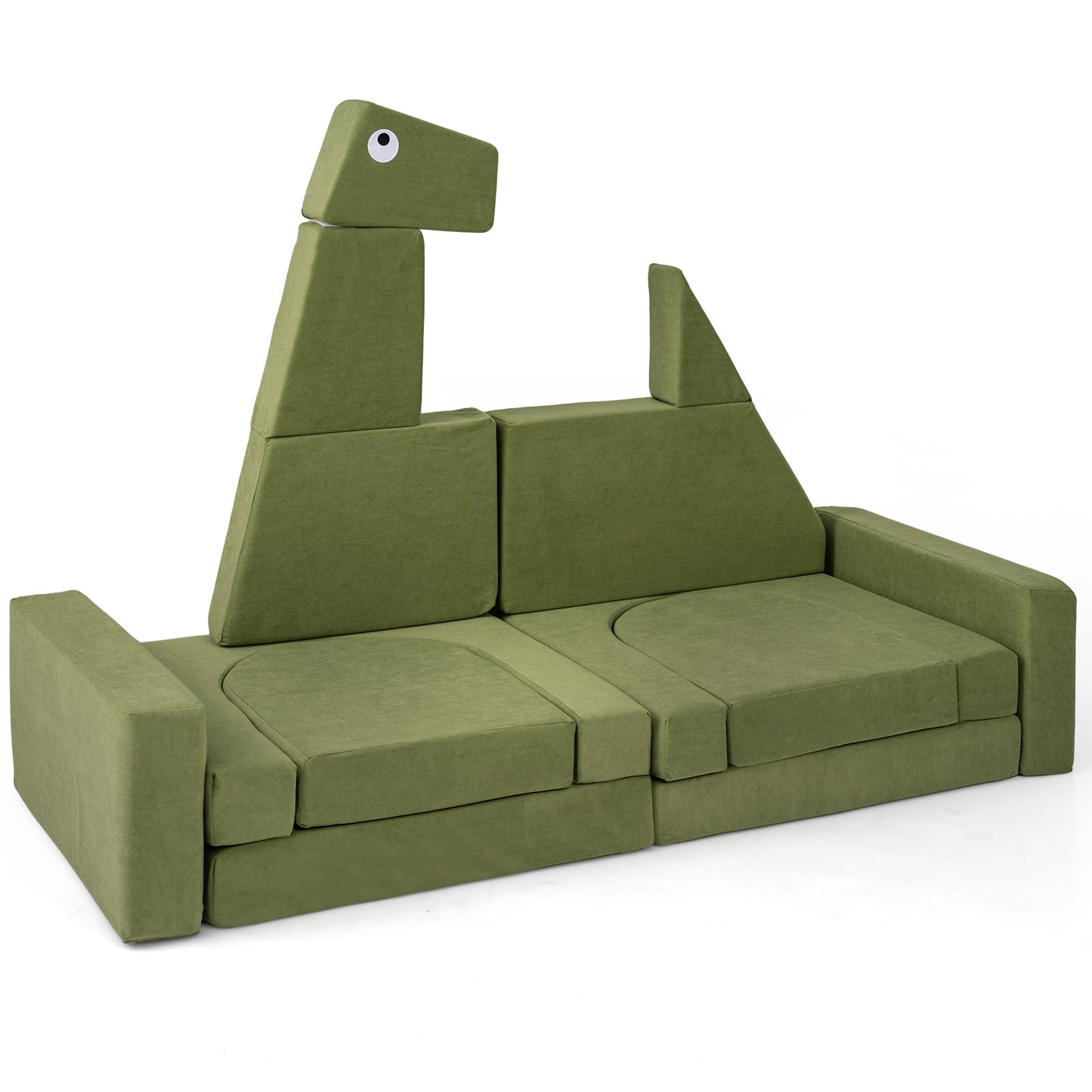 13-Piece Modular Kids Play Couch - Soft Velvet Foam Set