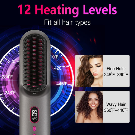 Cordless Hair Straightener Brush