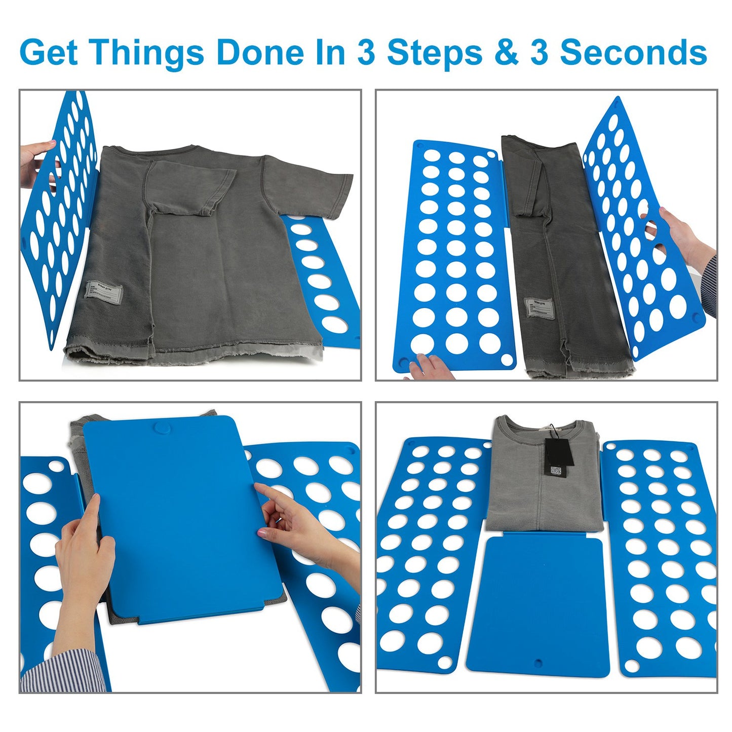 Shirt Folding Board - 23x27 Inch Plastic Clothes Organizer