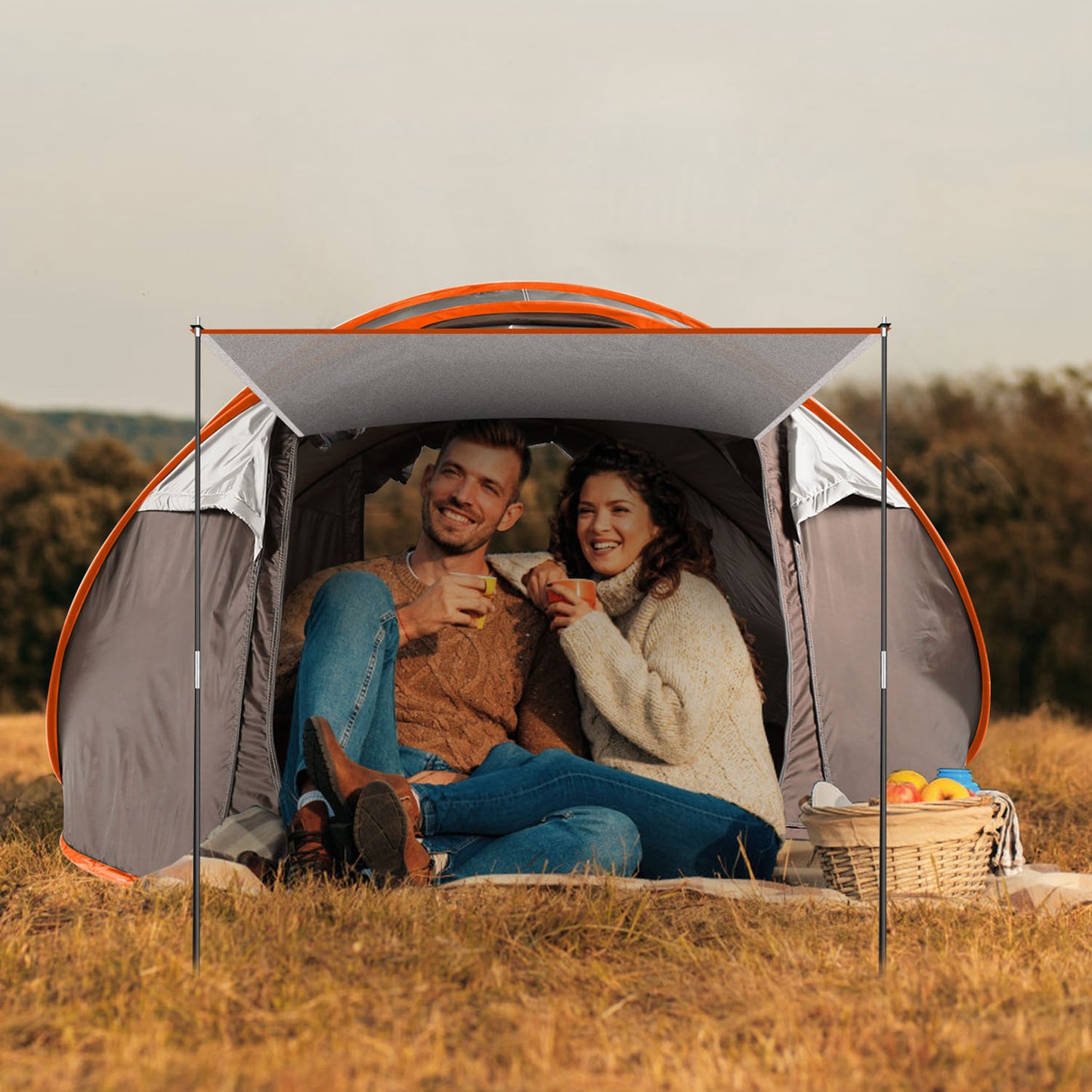 Pop Up Tent 5-8 Person Instant Setup Waterproof Camping Tent