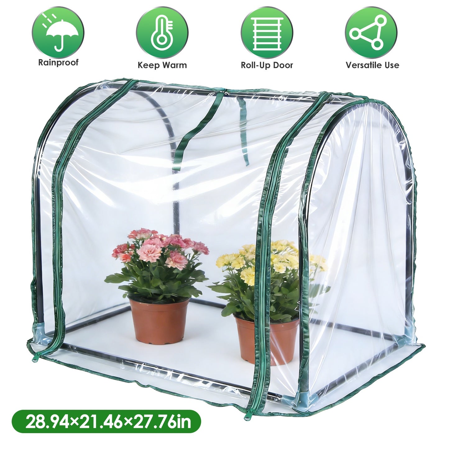 Tabletop Mini Greenhouse 29" x 21" x 28" with PVC Cover