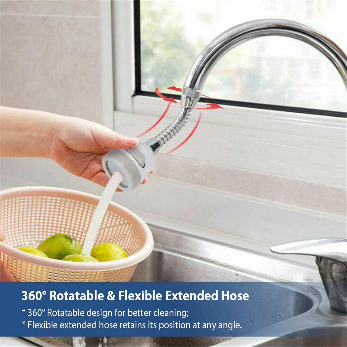 360° Rotatable Kitchen Faucet Aerator with 3 Spray Modes