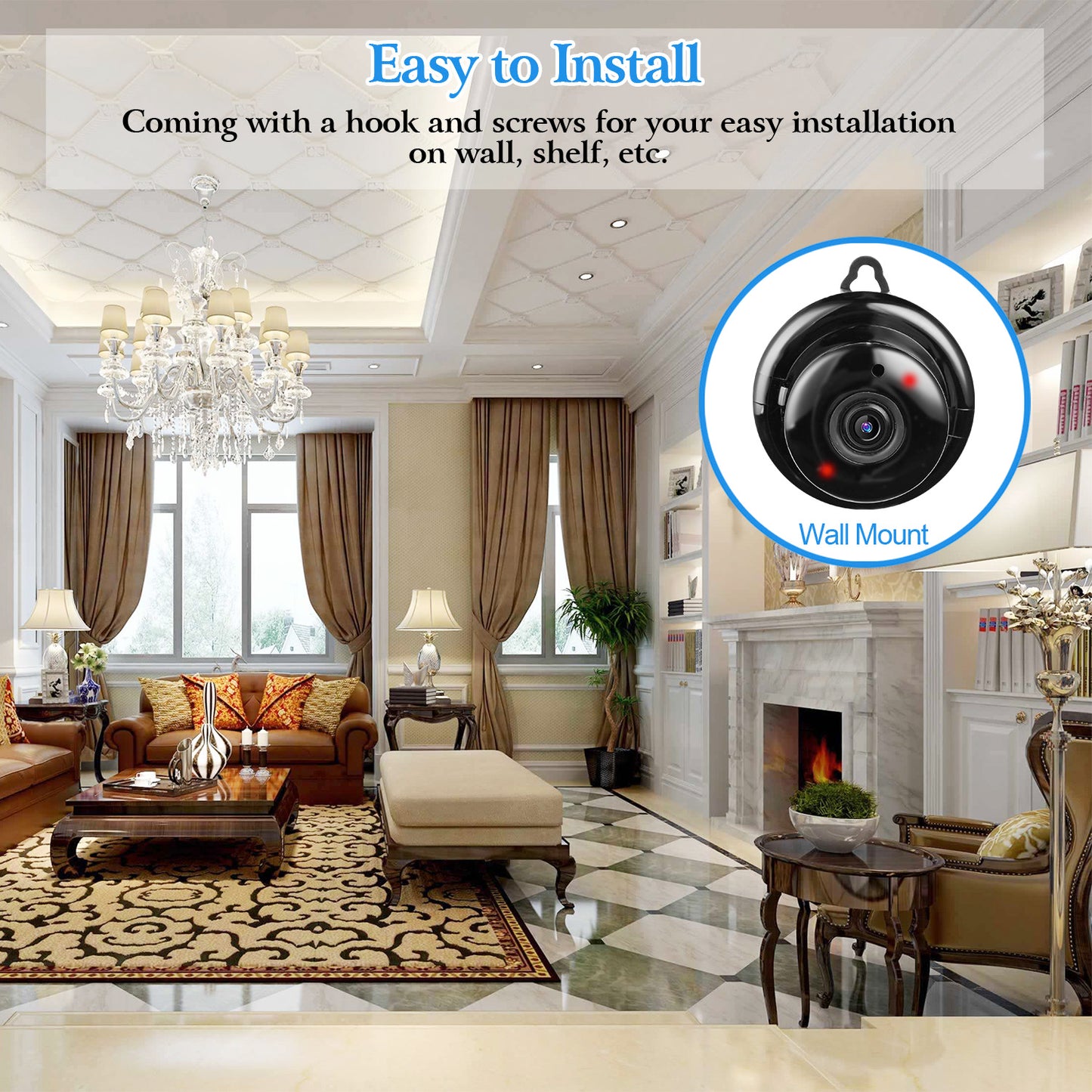 720P WiFi IP Security Camera with Night Vision & Two-Way Audio