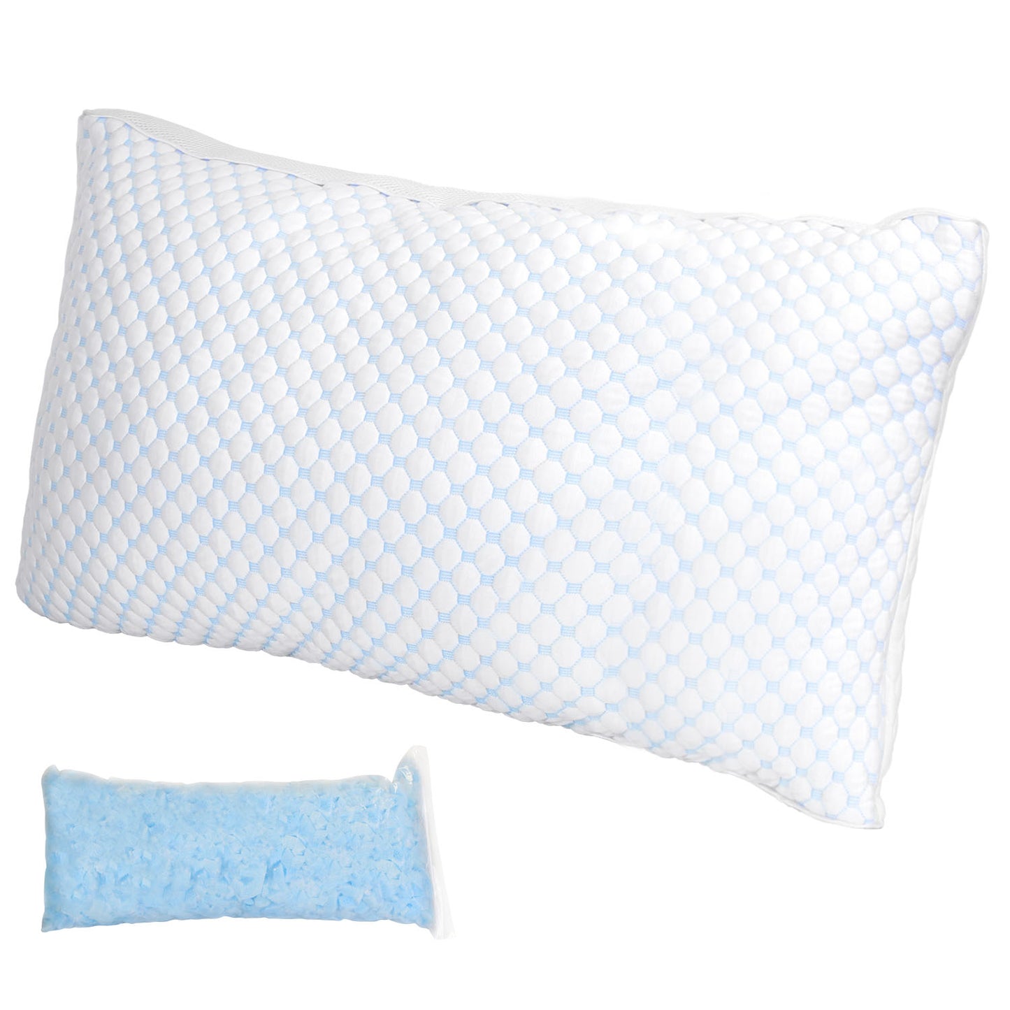 Adjustable Shredded Memory Foam Pillow with Cooling Cover