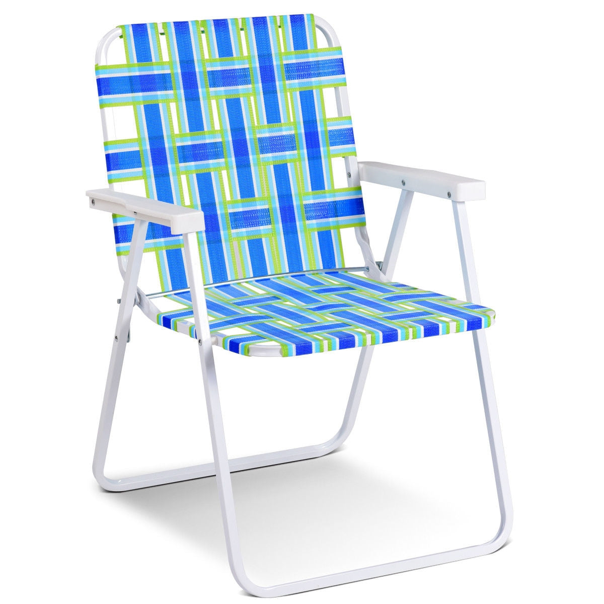 Folding Beach Chair Set of 6 with Steel Frame