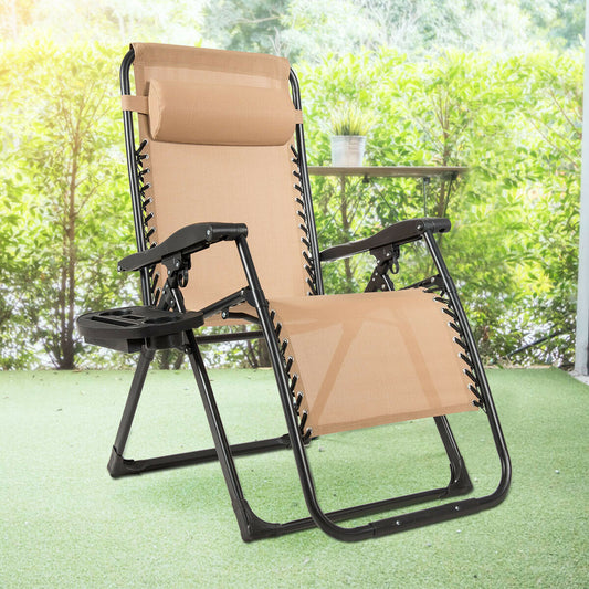 Oversized Zero Gravity Lounge Chair with Cup Holder - 500 lbs