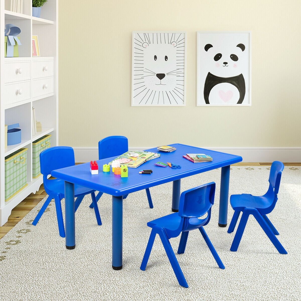 Kids Rectangular Plastic Activity Table for Learning & Play