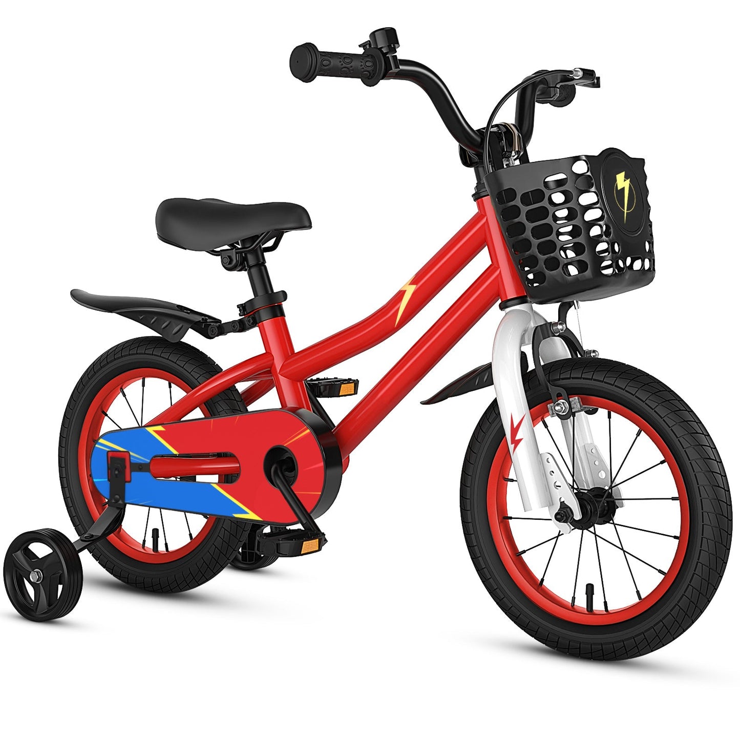 14 Inch Kids Bike Red with Blue Helmet Protective Set
