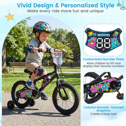 18-Inch Kids Bike with Training Wheels for Ages 4-8