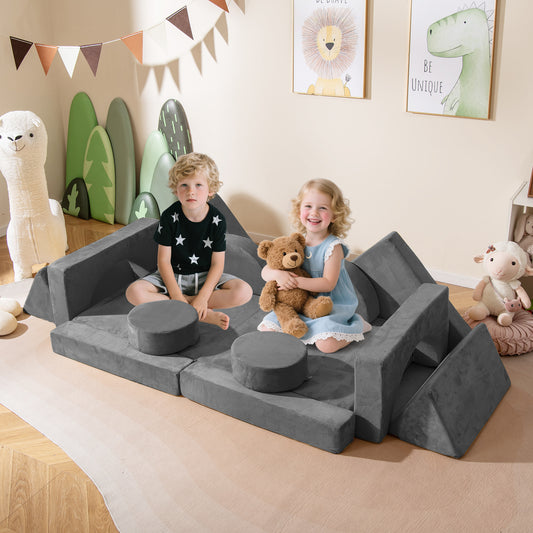 14-Piece Modular Kids Play Couch Set with Removable Covers