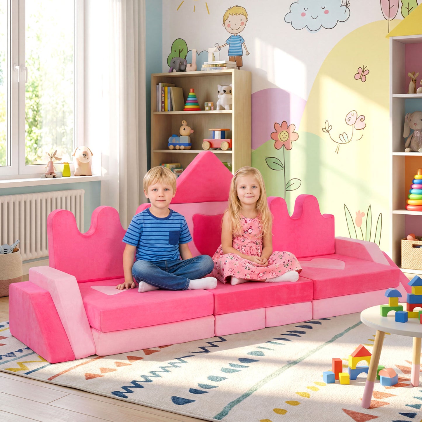 Kids Play Couch 14-Piece Modular Foam Climbing Blocks